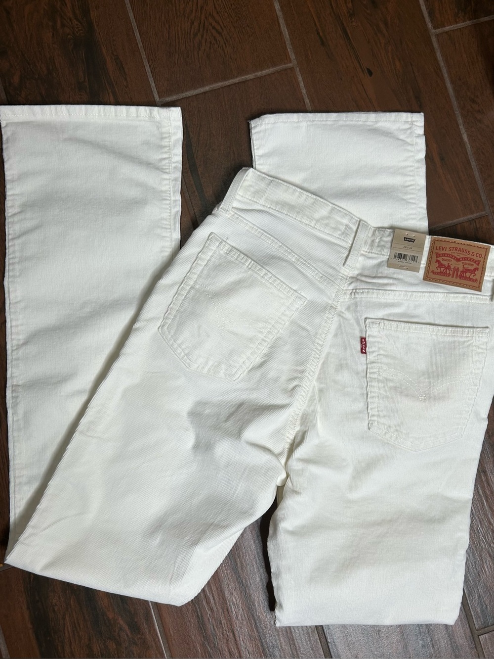 Levi’s 725 High Rise Bootcut Corduroy Light Cream Pants Womens 28 - Picture 5 of 6